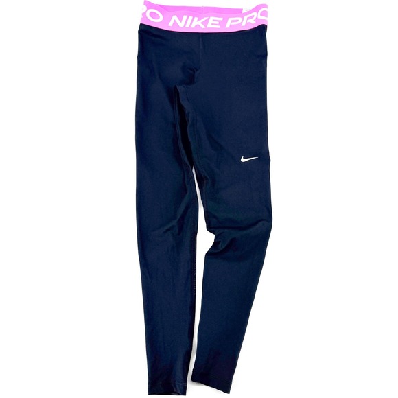 Nike Pants - Nike Pro 365 Dri-FIT Leggings Women XS Black Pink Logo Tights NWT